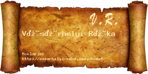 Vásárhelyi Réka névjegykártya